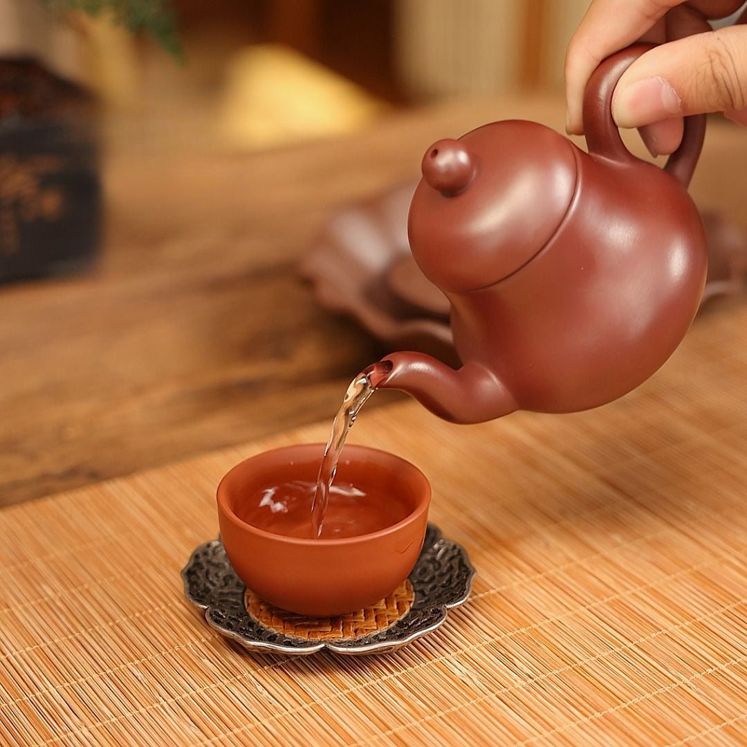Alloy rattan mat, coaster, heat insulation pad, retro tea tray, light luxury, advanced sense, non-slip and anti-scalding tea set, spare parts