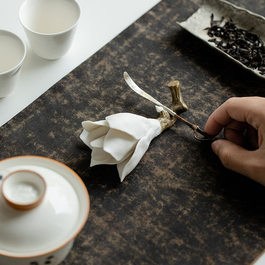 hand-squeezed magnolia tea table ornament study tea table decoration tea ceremony ceramic creative small incense insert